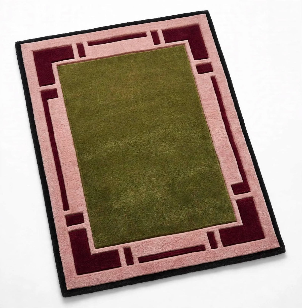 Field Green Hand Tufted Indian Wool Rug
