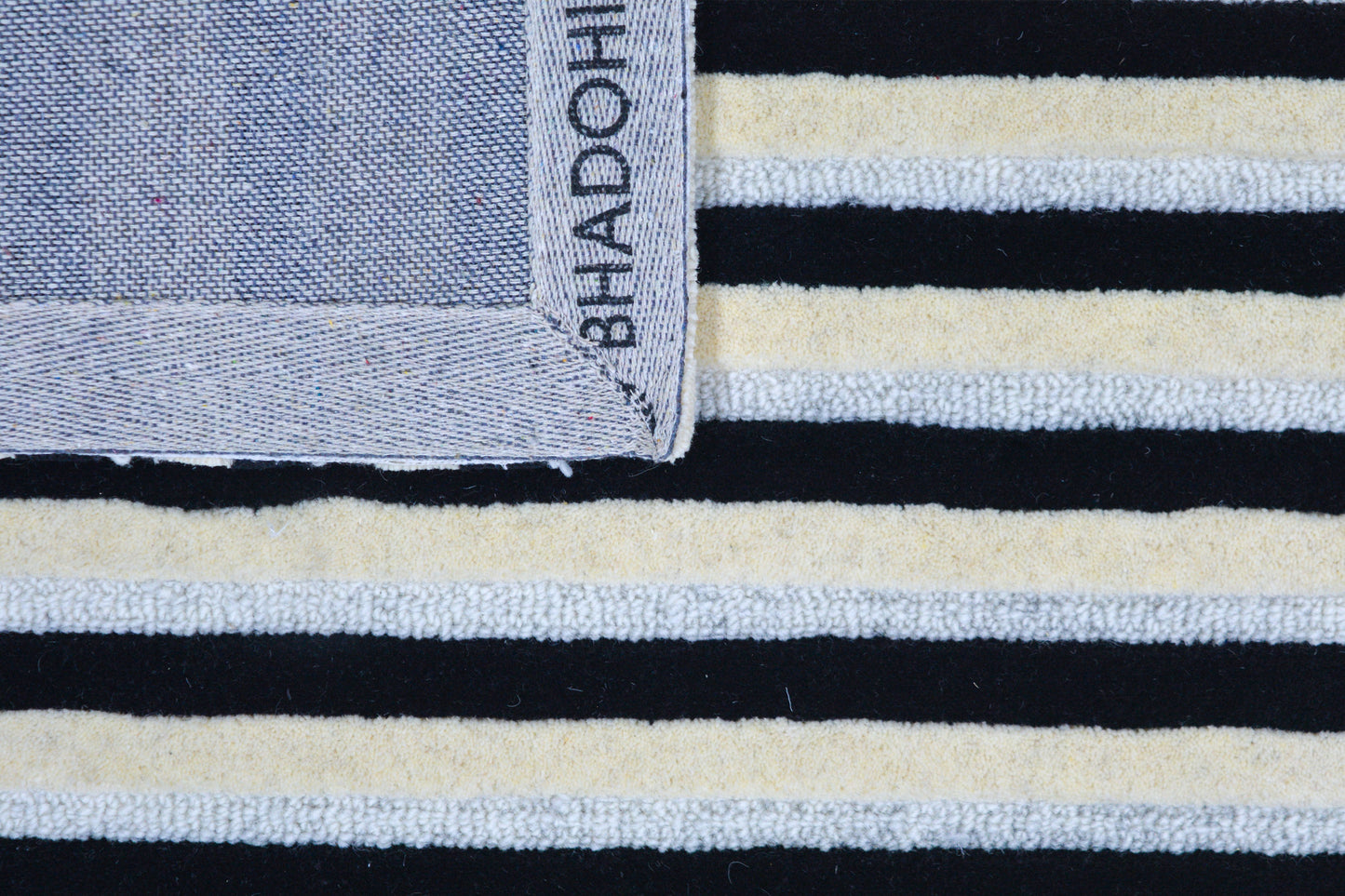 back side view of Alpine hand tufted wool rug