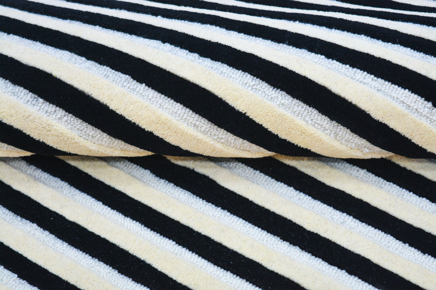 close view of Alpine hand tufted wool rug, showing texture details