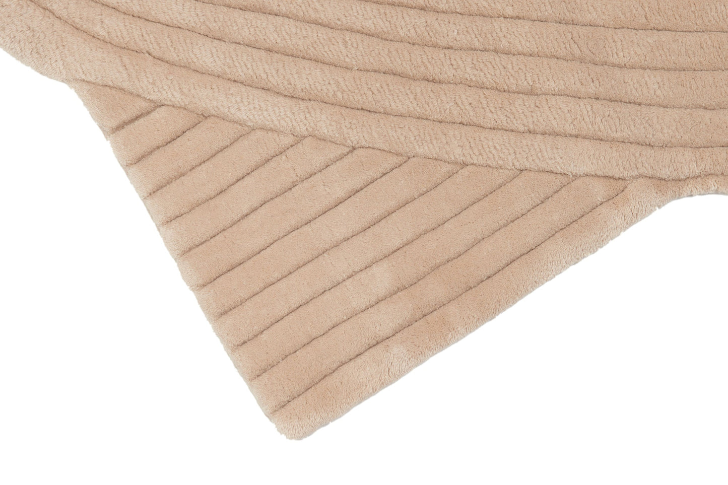 Round NZ wool rug in beige