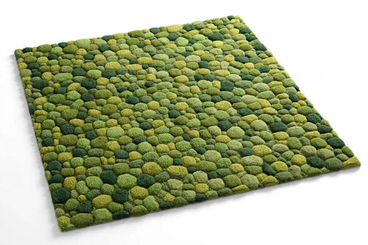 Moss Green Hand Tufted Wool Rug
