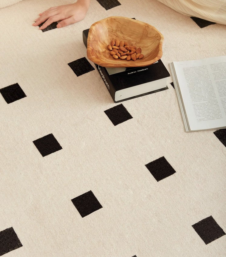atlas wool & silk beige rug for living room