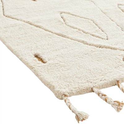 Close-up of Hand Knotted Wool Rug