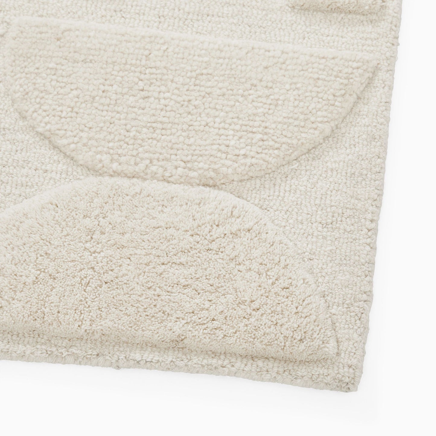 Close-up of high-low pile texture of rug