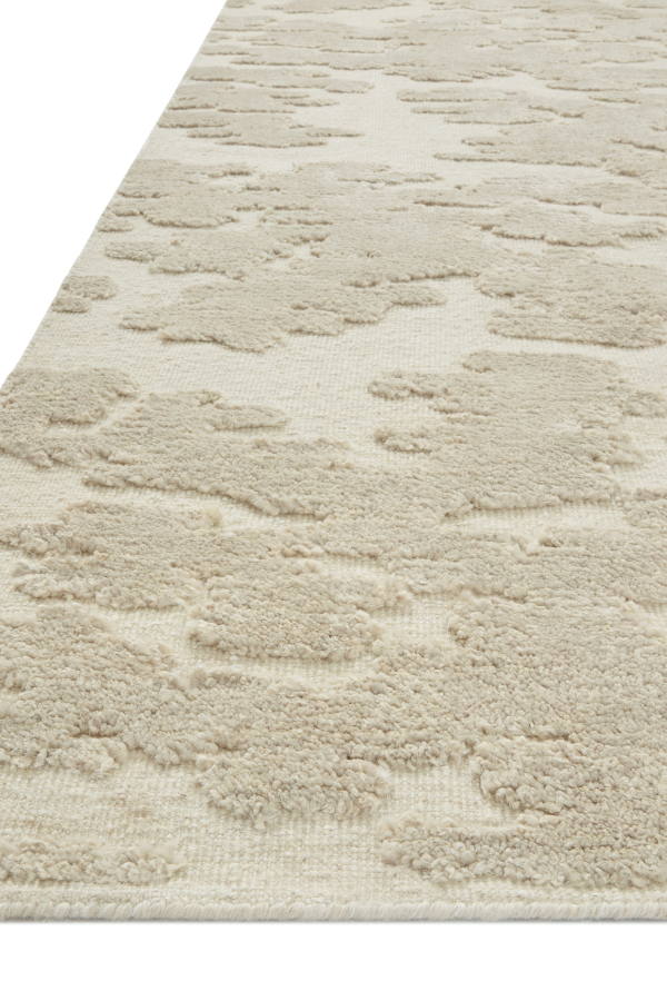 Close-up of textured wool rug weave