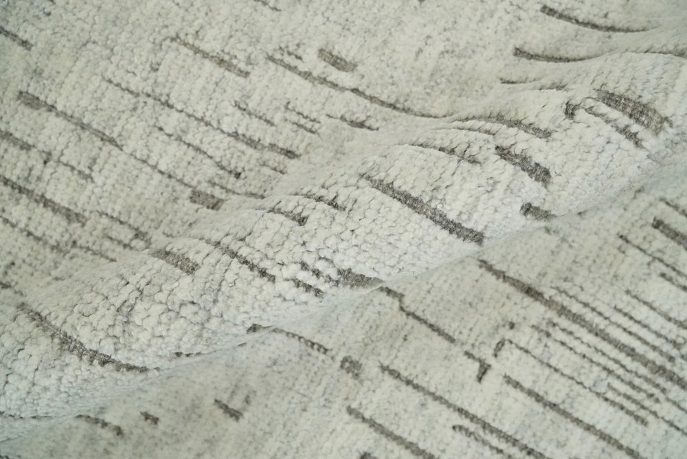 Close look of Grey Hand Knotted Rug