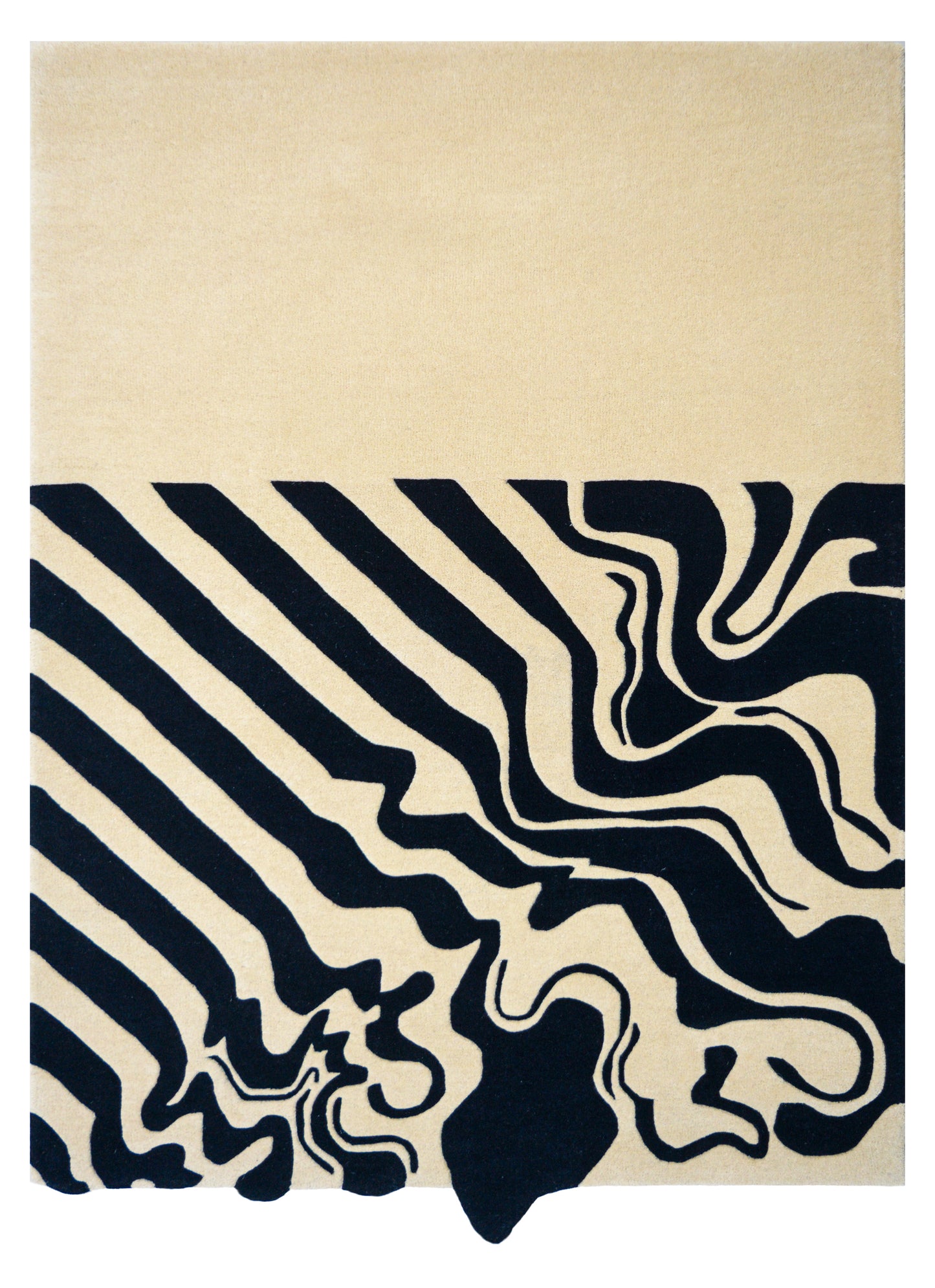 Fractal modern hand-tufted living area rug