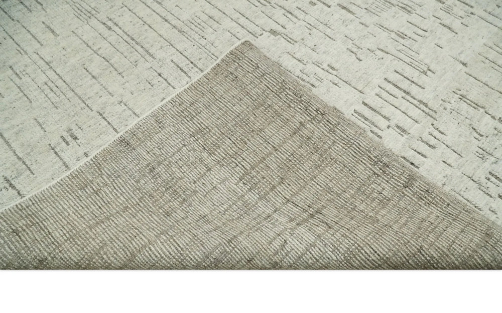 Back Side of Grey Hand Knotted Rug