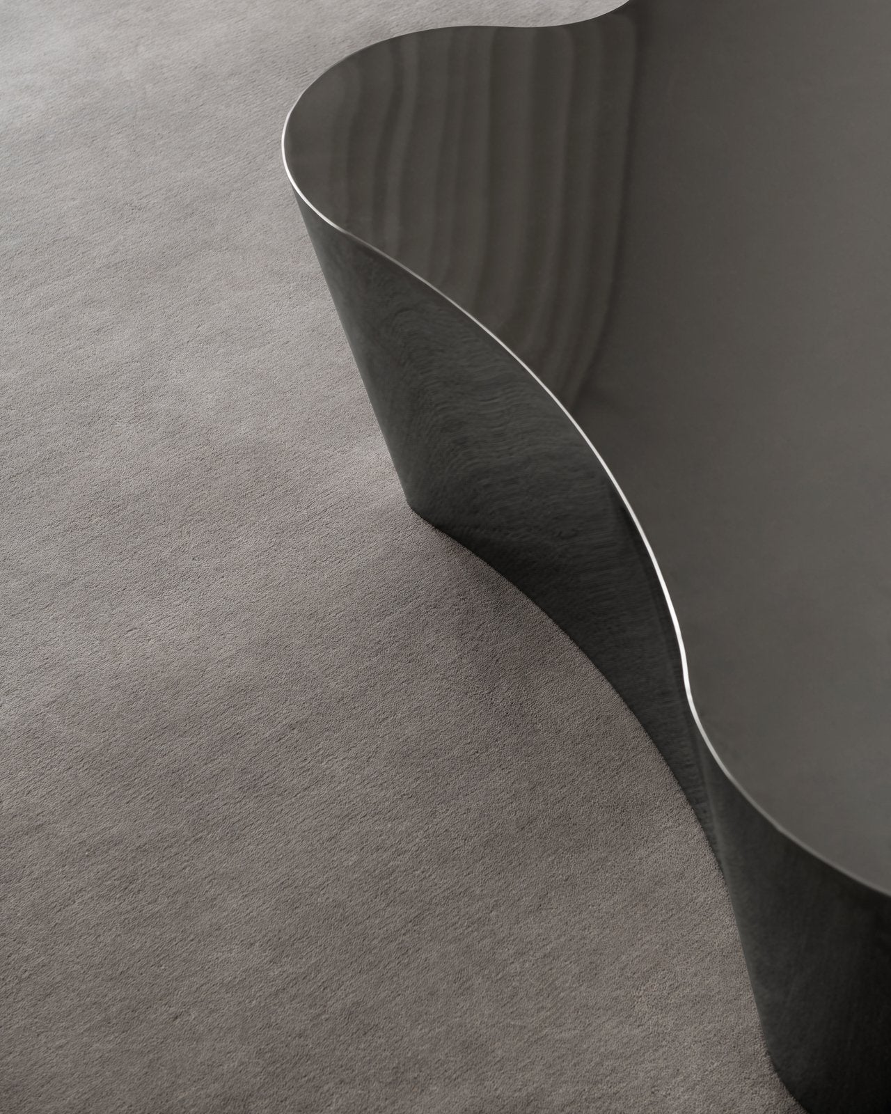 close view of grey hand tufted wool rug