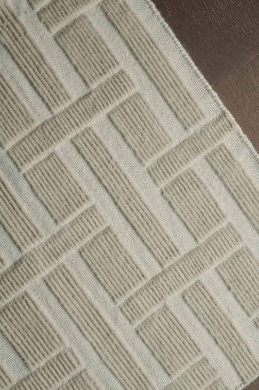 hand woven wool rug close view