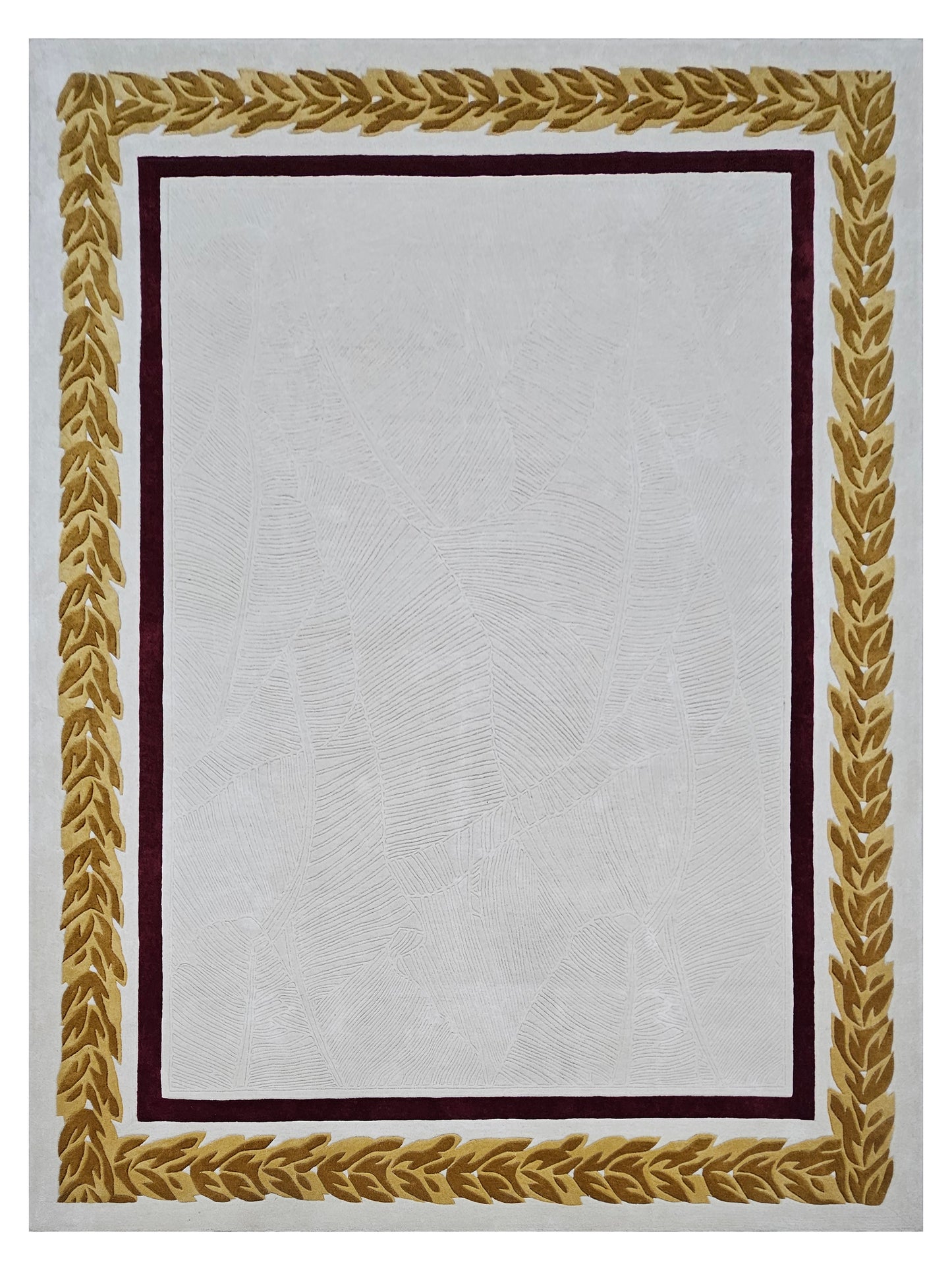 Neppa hand tufted wool & silk rug with textured border