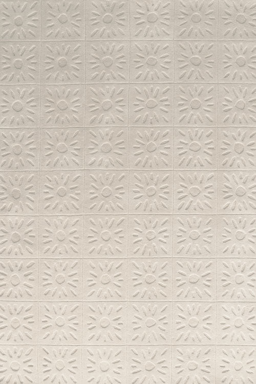 Zaraa premium white wool rug