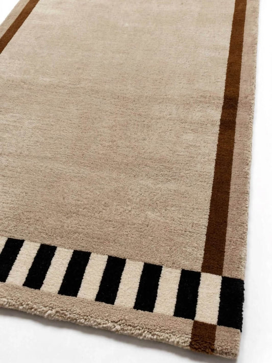 aibele hand tufted area rug with a solid beige center