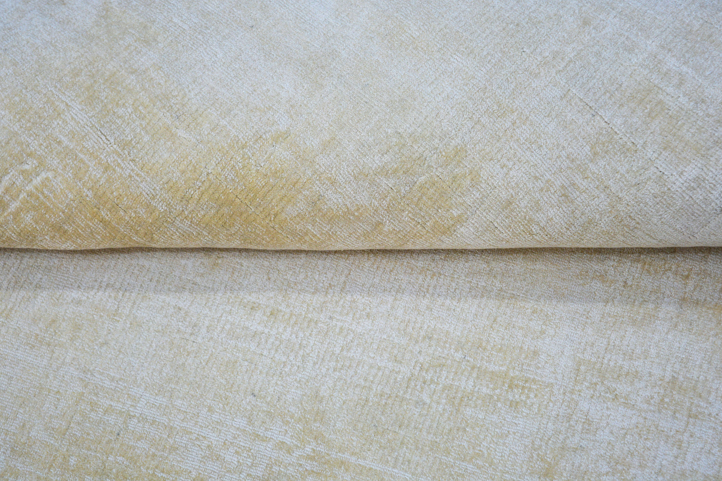 bhadohi beige wool & silk area rug, showing texture