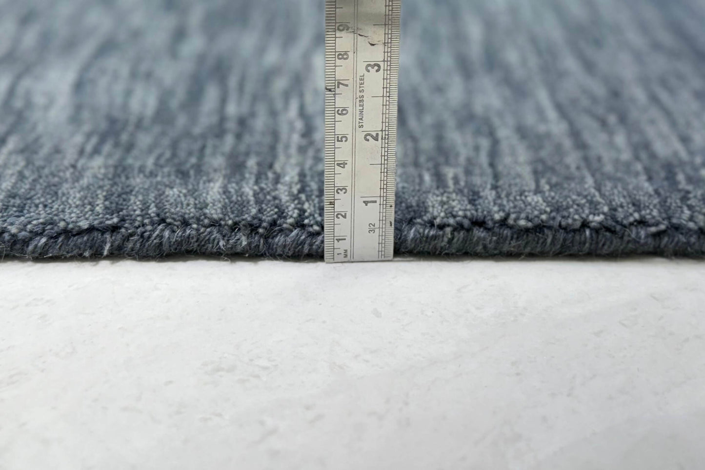 grey handloom area rug pile height