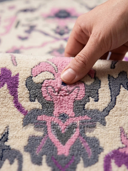 cinna hand knotted wool rug close up