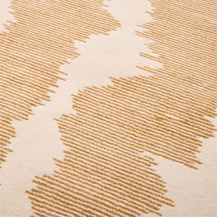 close-up of modern hand-tufted wool rug