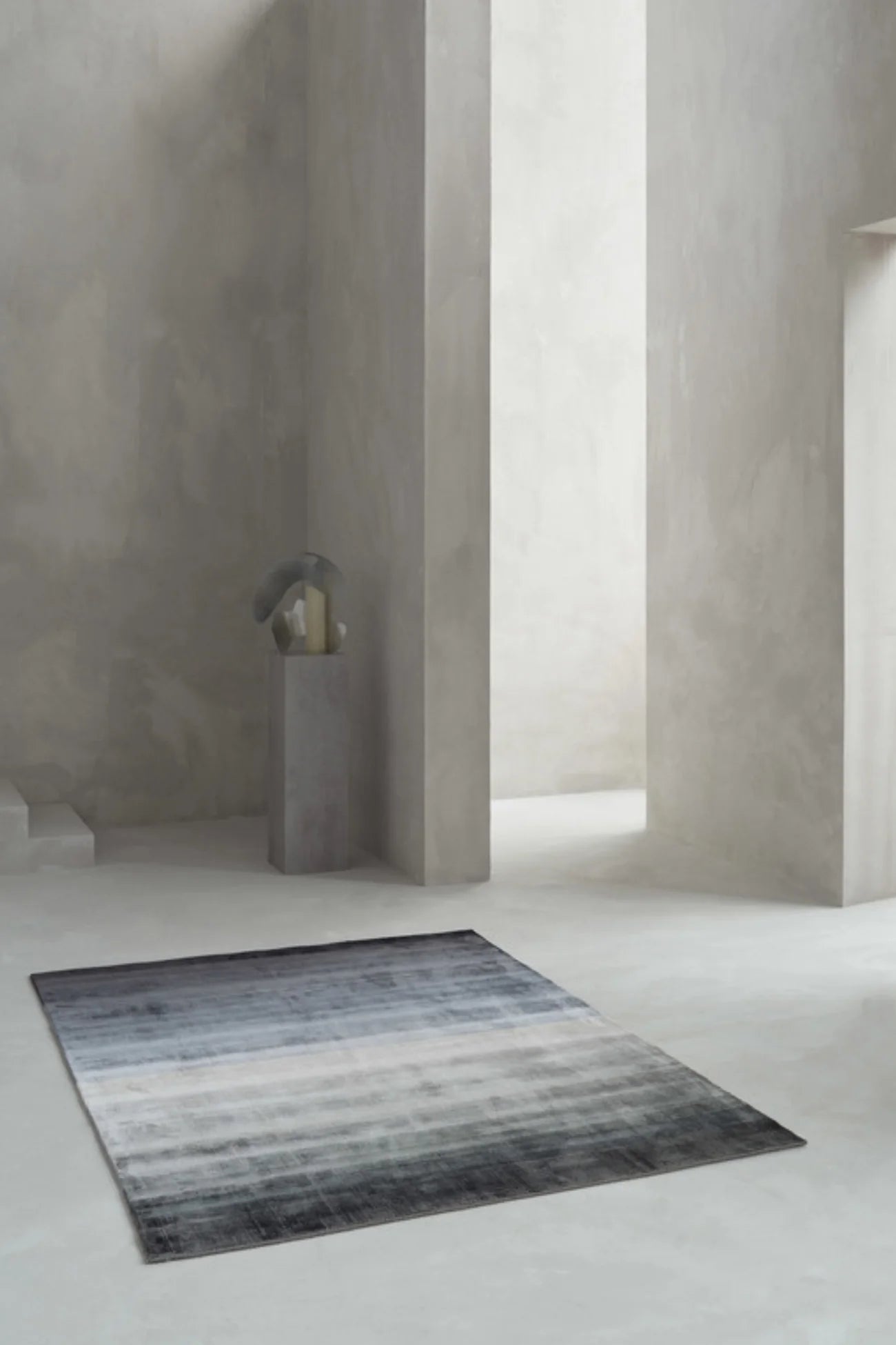dark blue combination hand woven viscose area rug in modern interior
