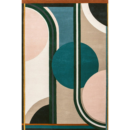 bold and colorful modern hand tufted rug