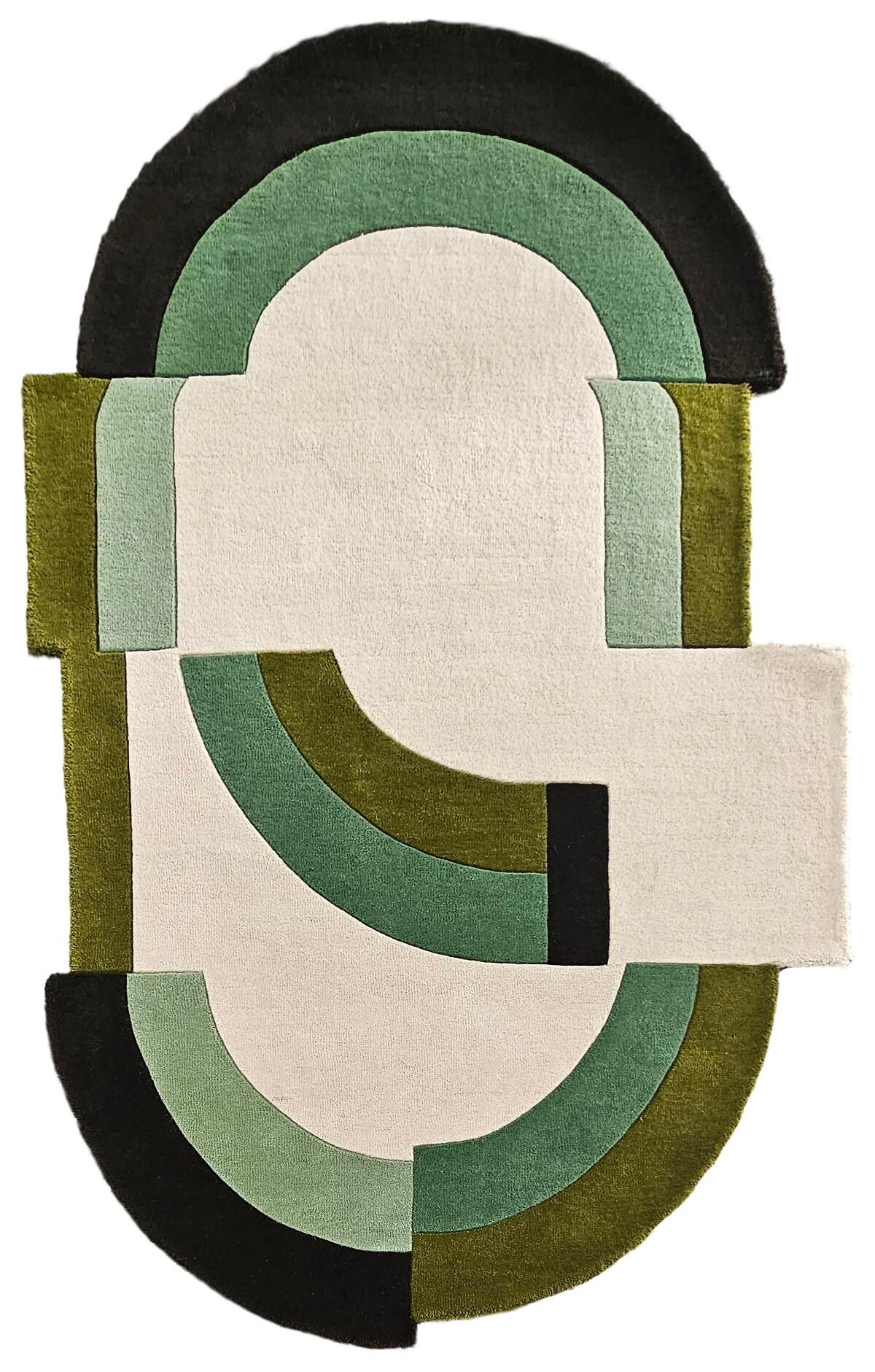 unique shaped hand tufted wool rug