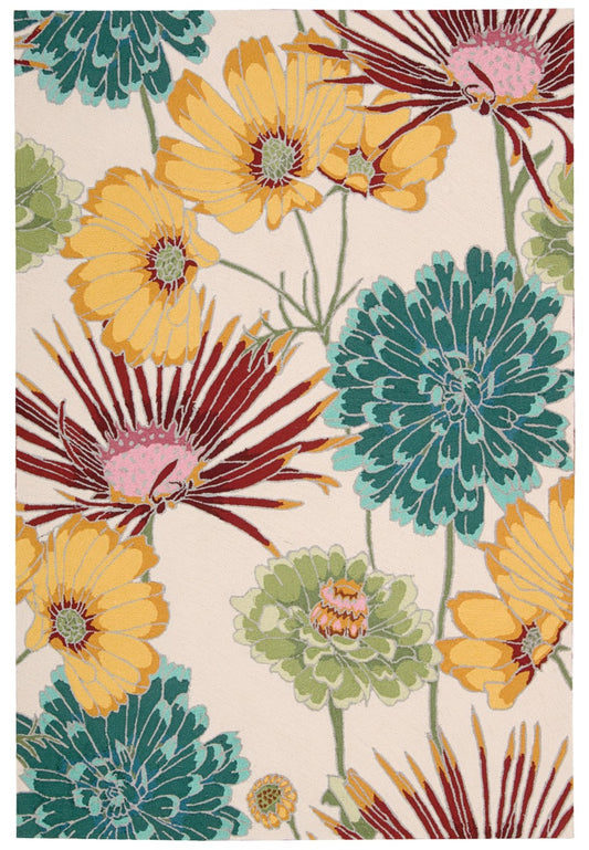 floral hand-tufted wool rug
