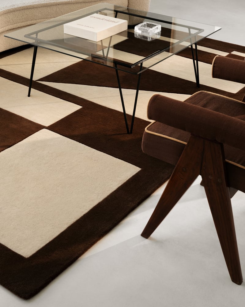 side view of frings hand tufted premium wool rug