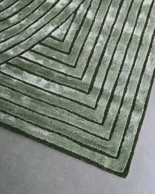 gray hand tufted silk rug