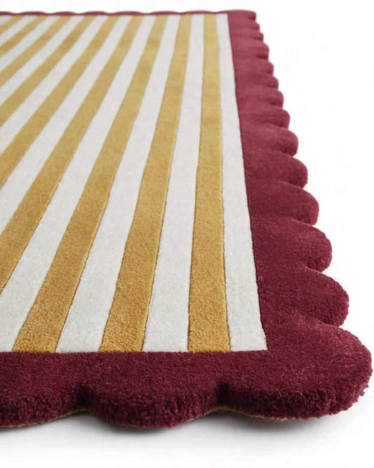 line hand tufted area rug pile height