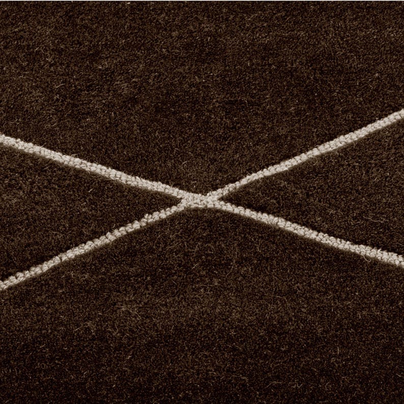 close view of mezon modern living area wool carpet