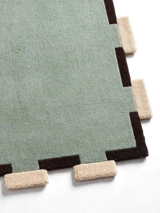 miggi sage green area rug corner