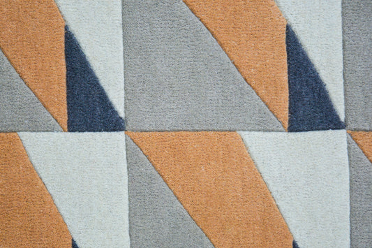 close view of modern hand-tufted wool area rug