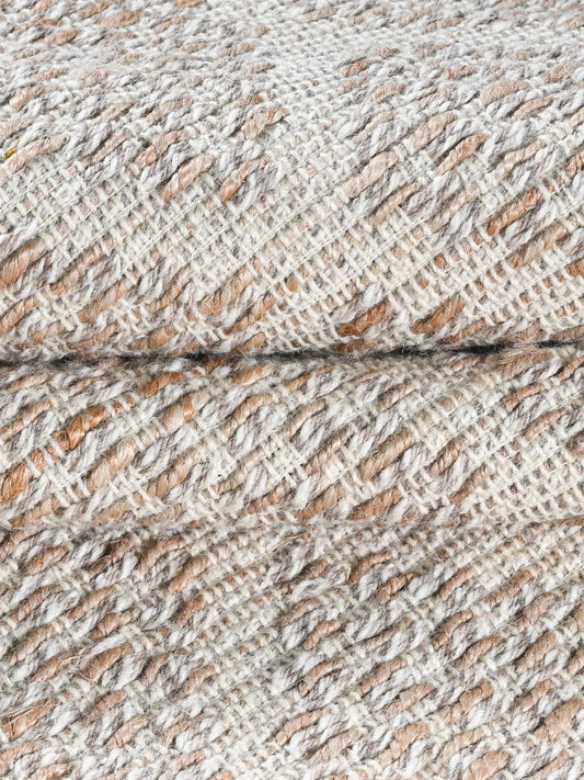 close up of hand woven jute rug