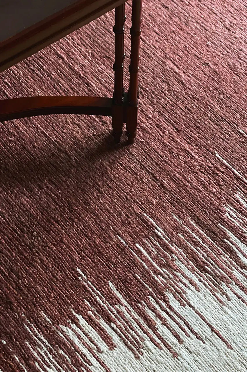 knotted jute rug close up