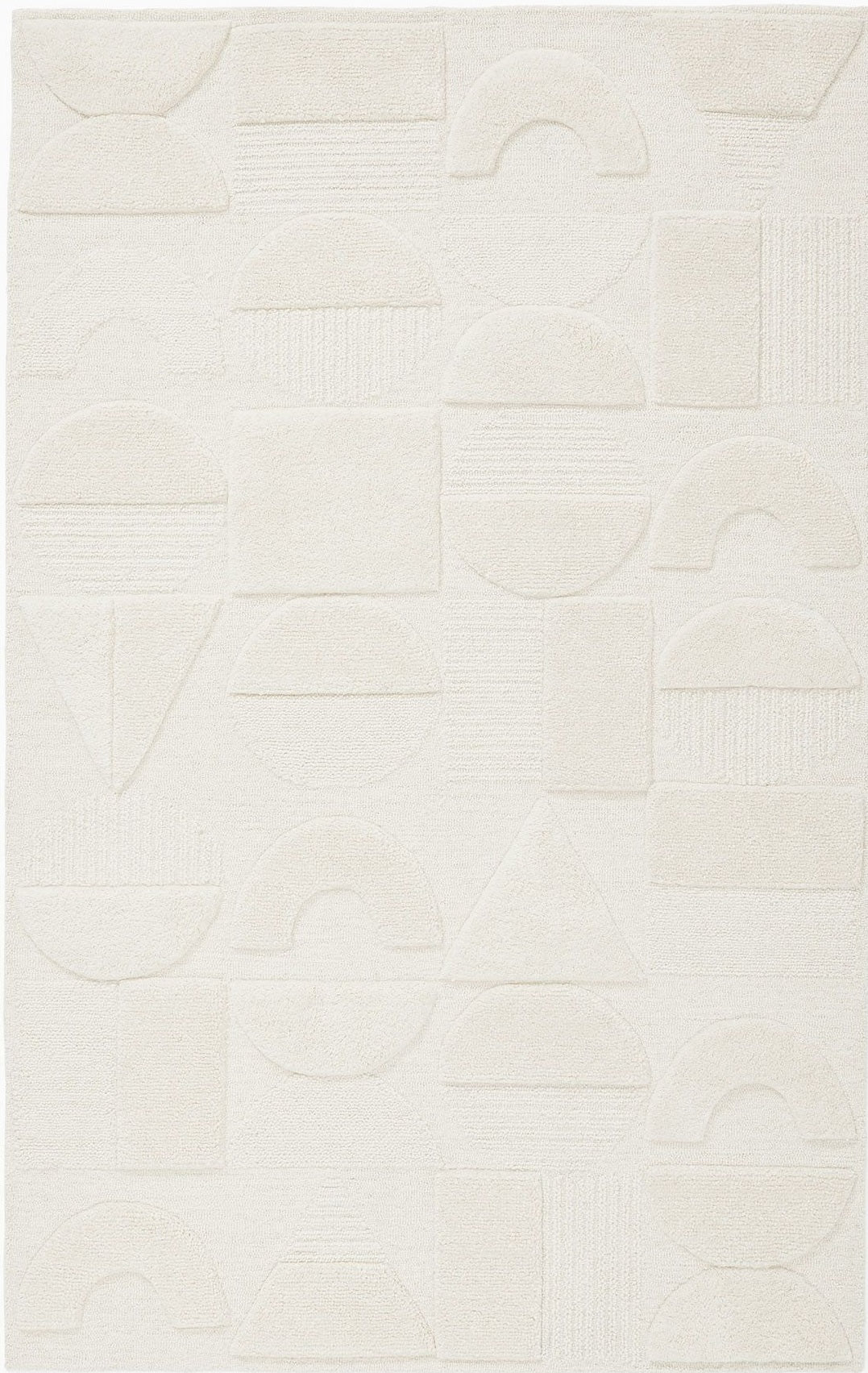 off-white high-low hand-tufted rug