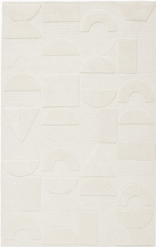 off-white high-low hand-tufted rug