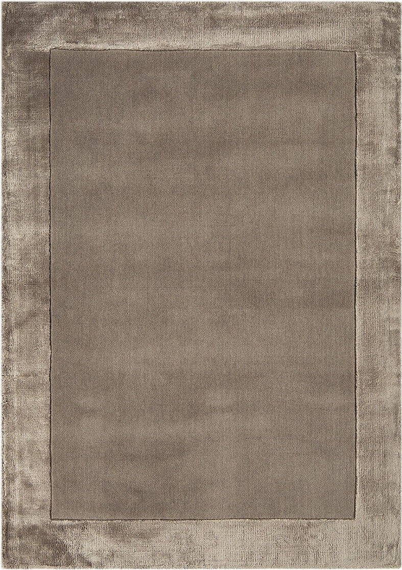 hand tufted wool and viscose rug in neutral taupe tone
