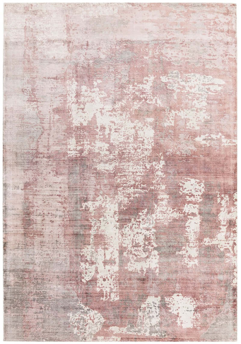 hand woven blush pink viscose rug