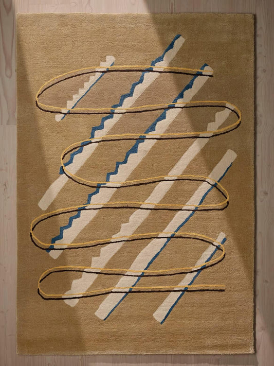 brown modern hand tufted wool rug