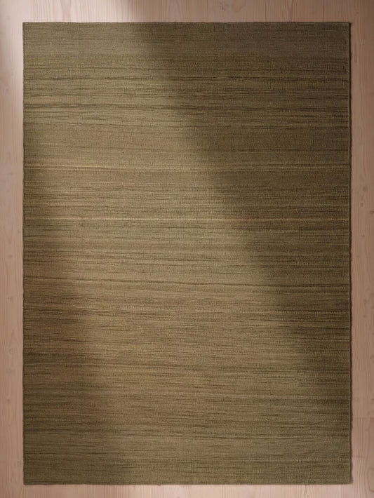 hand woven wool rug with low pile height