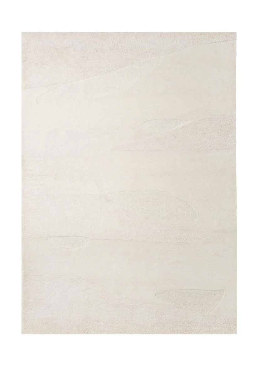 white-textured New Zealand wool rug