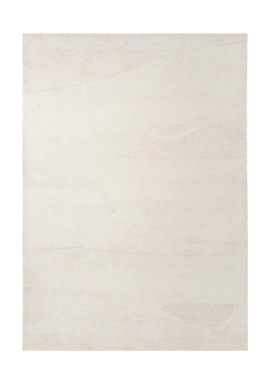 white-textured New Zealand wool rug