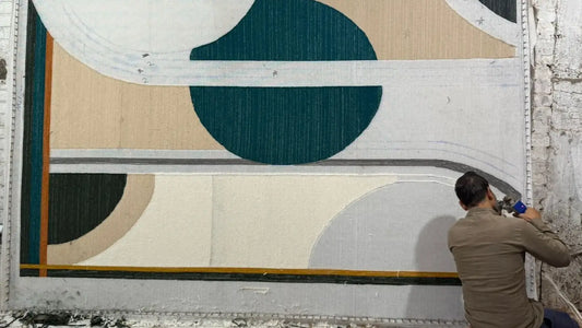 bhadohi tufted rug making