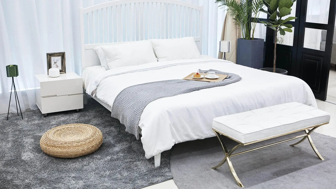 luxury designer carpet in modern bedroom