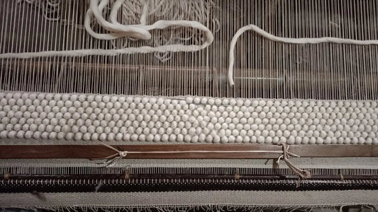 merino wool rug manufacturing on loom