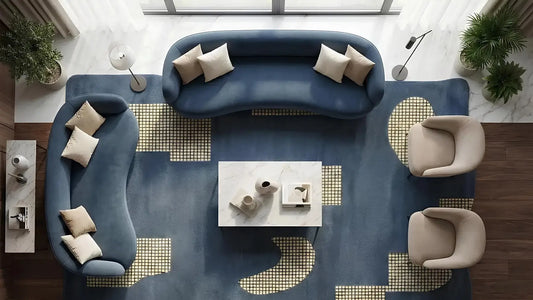 modern rug in living room