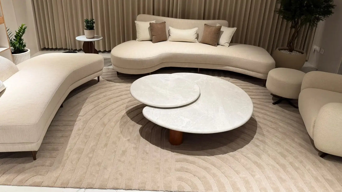 handmade rug in modern living room
