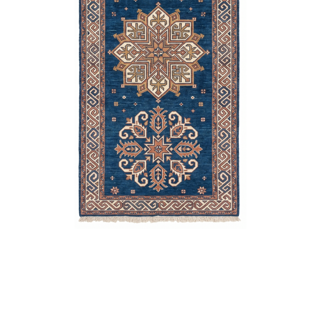 Mandala Hand Knotted Wool Runner Rug