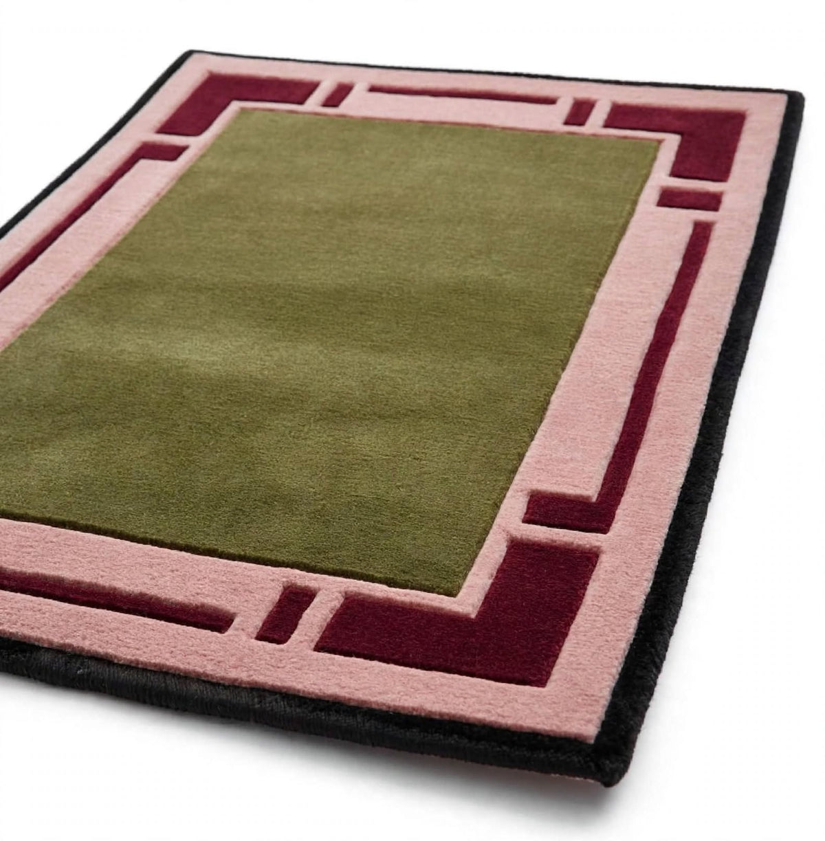 Field Green Hand Tufted Indian Wool Rug