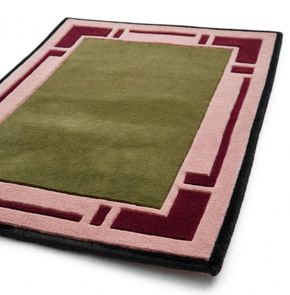 Field Green Hand Tufted Indian Wool Rug