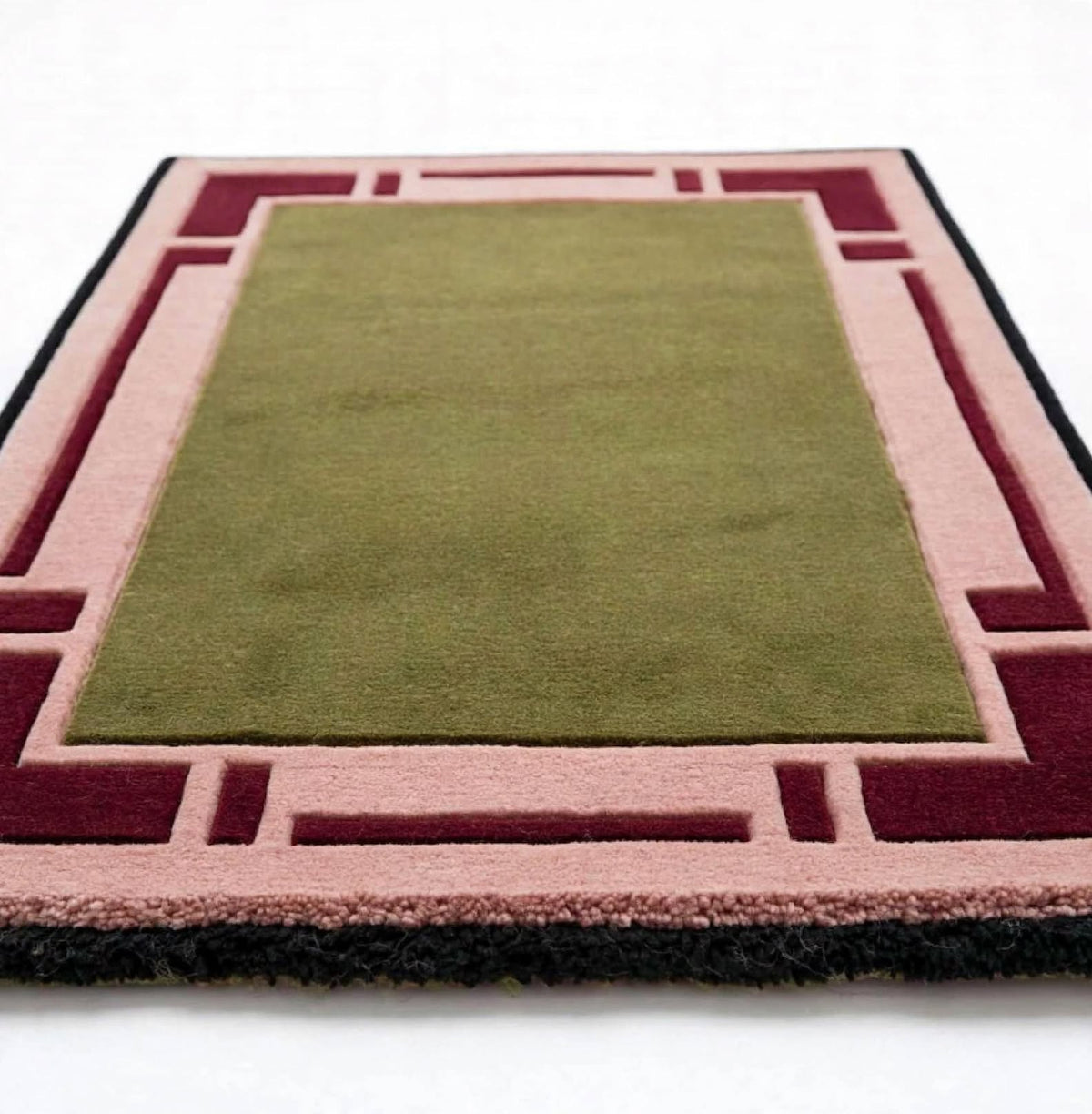 Field Green Hand Tufted Indian Wool Rug